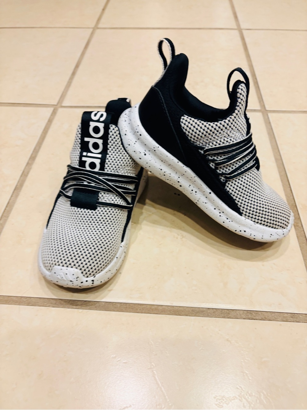 Adidas Kids Black + White Slip-On Sneakers